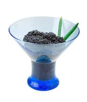 svart kaviar på vit bakgrund foto