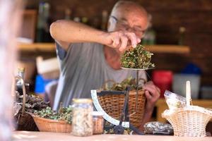 herbalist i affär foto