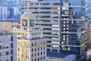 usa, panorama- se av portland stad stadens centrum och finansiell Centrum foto