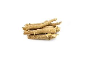 ashwagandha eller aswaganda eller indisk ginseng är ett ayurveda medicin isolerat på vit bakgrund foto