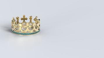 skön krona kung Färg bakgrund tapet guld pärla 3d framställa foto