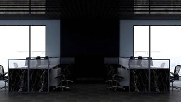 3D-rendering kontorsarbetsyta modern minimalistisk mockup foto