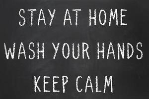 korona virus pandemi hälsa råd - stanna kvar på Hem - tvätta din händer - ha kvar lugna foto