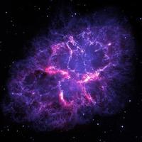 krabba nebulosa, som sett förbi herschel och Hubble foto