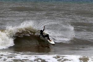 Medelhavets kust i norra Israel. foto