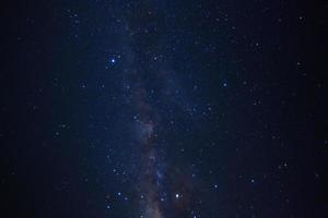 klart Vintergatan galaxen vid Phitsanulok i Thailand. lång exponering fotografi.med korn foto