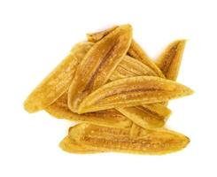 söta bananchips isolerad på vit bakgrund foto