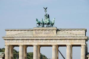 berlin Tyskland, 2014. de Brandenburg Port monument i berlin foto