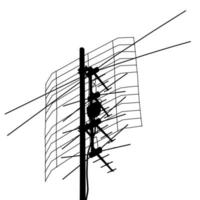 inomhus- TV slinga antenn isolerat på vit bakgrund. foto