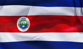 costa rica flagga - realistisk viftande tygflagga foto