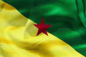 franska Guyana flagga - realistiska viftande tyg flagga foto