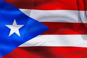 3D-illustration av en puerto rico flagga - realistiska viftande tyg flagga foto