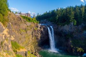 snoqualmie falls av Washington stat i augusti 2021 foto