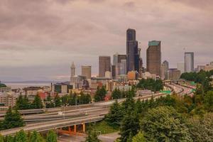 utsikt över downtown Seattle skyline foto