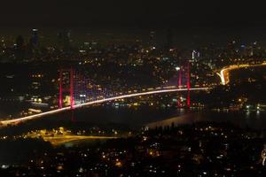 istanbul bosphorus bro från camlica kulle foto