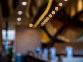 restaurang med abstrakt bokeh ljus suddig bakgrund foto