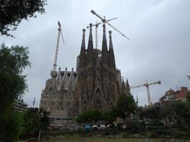 barcelona stad på de medelhavs hav foto