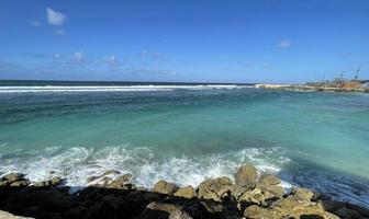 tropisk paradis strand med vit sand resa turism bred panorama bakgrund begrepp foto