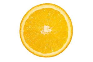 färsk saftig frukt, orange, isolerat vit bakgrund foto