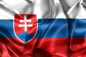 3D-illustration av en slovakisk flagga - realistiskt viftande tygflagga foto