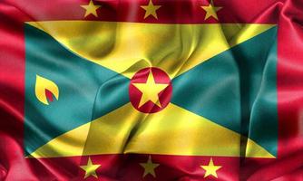 grenada flagga - realistisk viftande tyg flagga foto