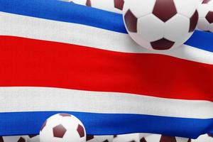 costa rica flagga med boll. värld fotboll 2022 minimal 3d framställa illustration foto