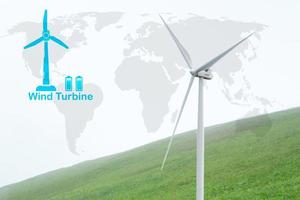 vind turbin smart stad grön energi begrepp foto