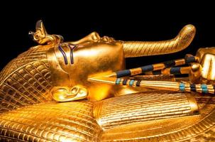 tutankhamons gyllene begravning mask foto