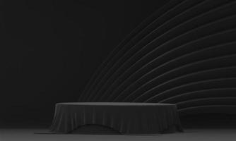 abstrakt svart skede podium dekoration lämplig för produkter.3d tolkning foto