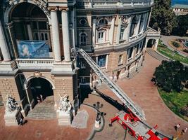 fåglar öga se av de odessa opera och balett teater. foto