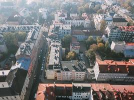 antenn se av de gammal putsa stad av krakow foto