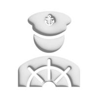 båt kapten ikon 3d design för Ansökan och hemsida presentation foto