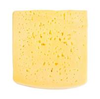 skiva av gul medelhård ost isolerat foto
