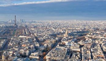 panorama av paris i vinter- eftermiddag foto