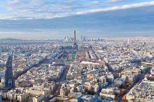 panorama av paris i vinter- eftermiddag foto