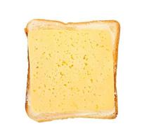 öppen smörgås med rostat bröd, Smör och ost foto