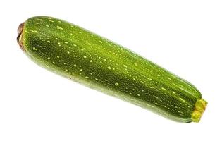 enda grön zucchini vegetabiliska isolerat foto