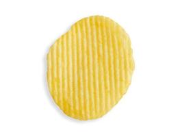 potatis chip isolerat på vit bakgrund med klippning väg foto