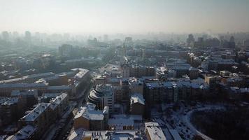 antenn Drönare antal fot. panorama av podil i kiev foto