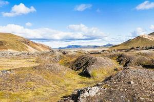 panorama av berg landmannalaugar område foto