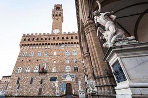 staty i loggia dei lanzi och palazzo vecchio foto