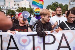 Kiev, ukraina - juni 23, 2019. Mars av jämlikhet. HBTQ Mars kyivpride. foto