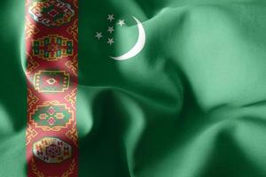 3d tolkning vinka silke flagga av turkmenistan foto