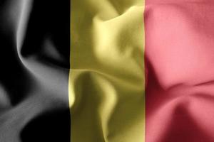 3d tolkning vinka silke flagga av belgien foto