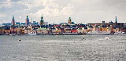 panorama av stockholm stad i höst dag foto