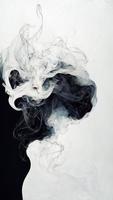 vit bakgrund med rök foto