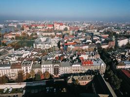 antenn se av de gammal putsa stad av krakow foto