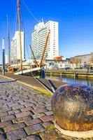 bremerhaven bremen 2011 stadsbild kust landskap fartyg dike panorama av bremerhaven Tyskland. foto