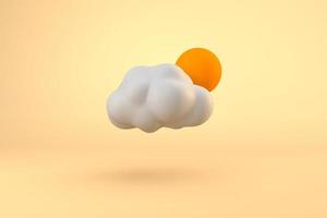 moln och Sol en 3d clouds begrepp foto