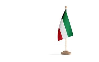 kuwait flaggstång med vit Plats bakgrund bild foto